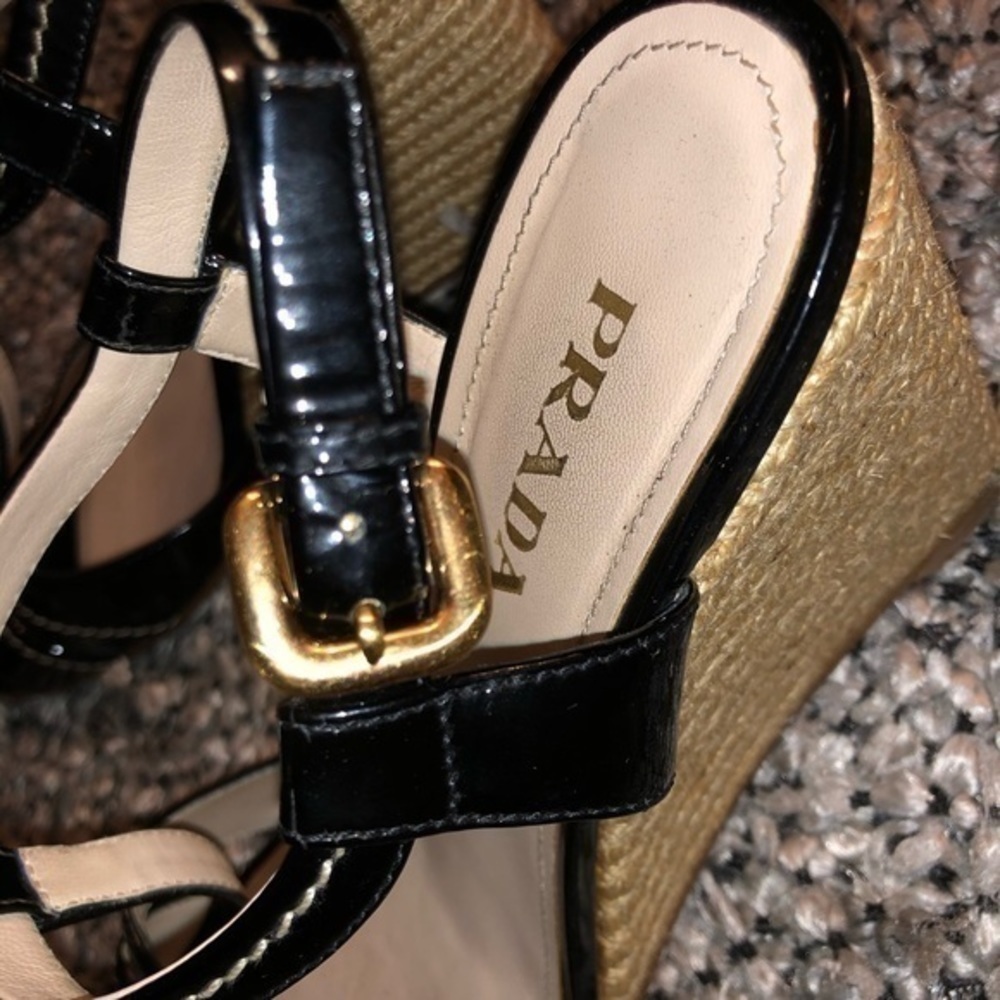 Prada Womens Jute Wedge Heel Shoes Size 39… - Picture 3 of 9